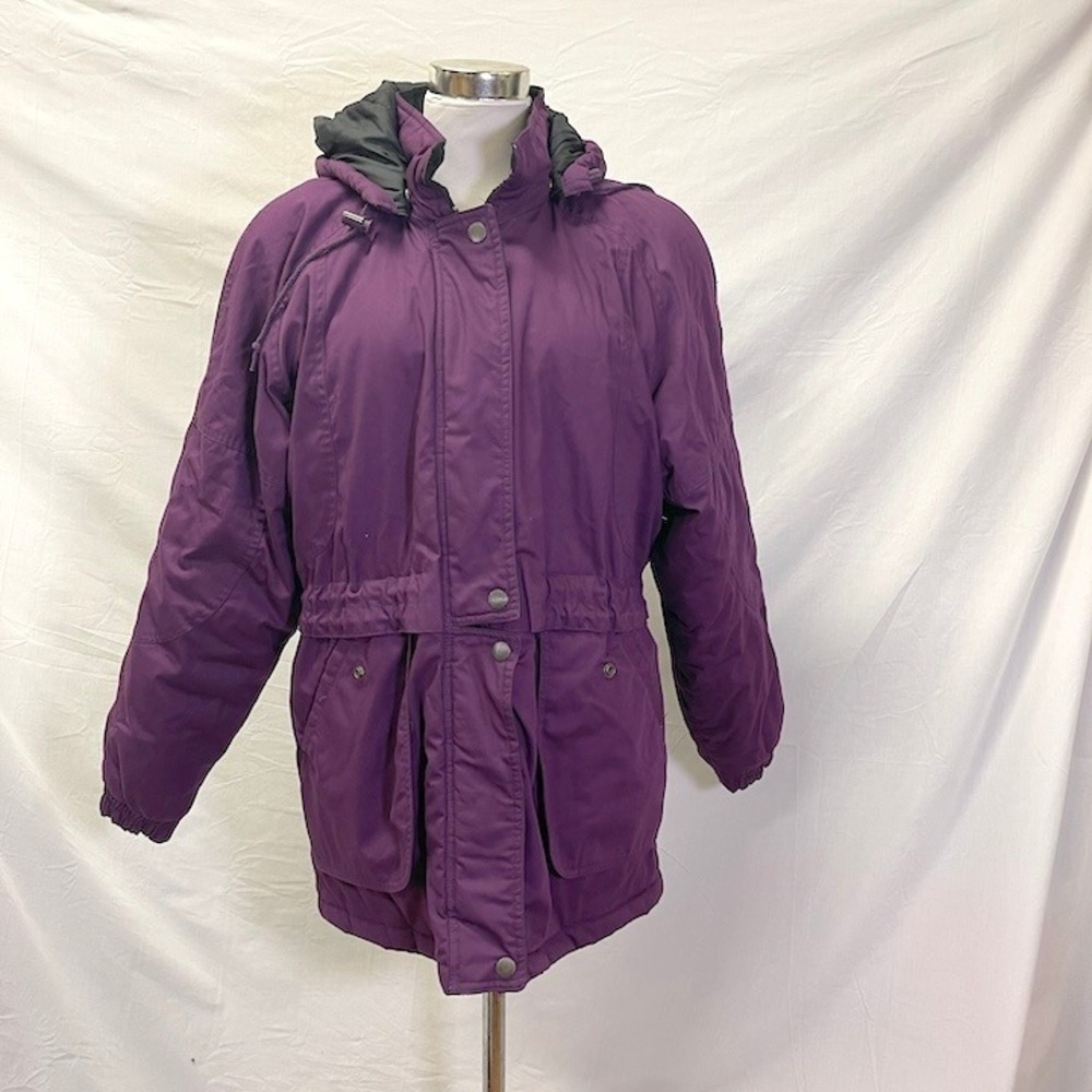 LEARSI Purple Women's Hooded Warm Parka Medium